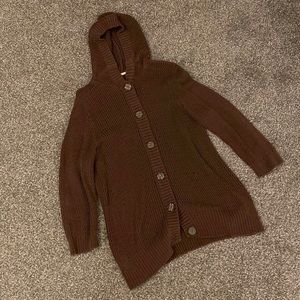 Womens brown knit cardigan